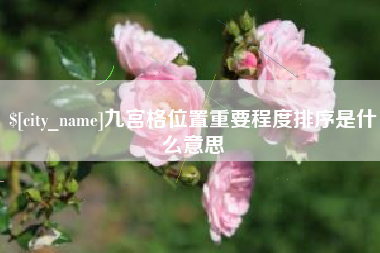 西双版纳九宫格位置重要程度排序是什么意思