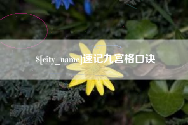 西双版纳速记九宫格口诀