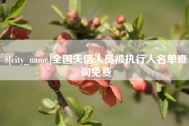 西双版纳全国失信人员被执行人名单查询免费