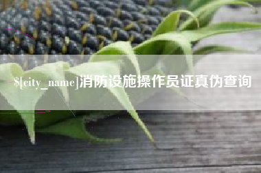 西双版纳消防设施操作员证真伪查询