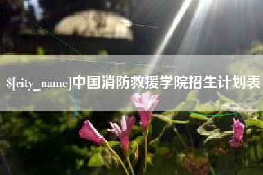 西双版纳中国消防救援学院招生计划表