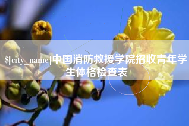 西双版纳中国消防救援学院招收青年学生体格检查表